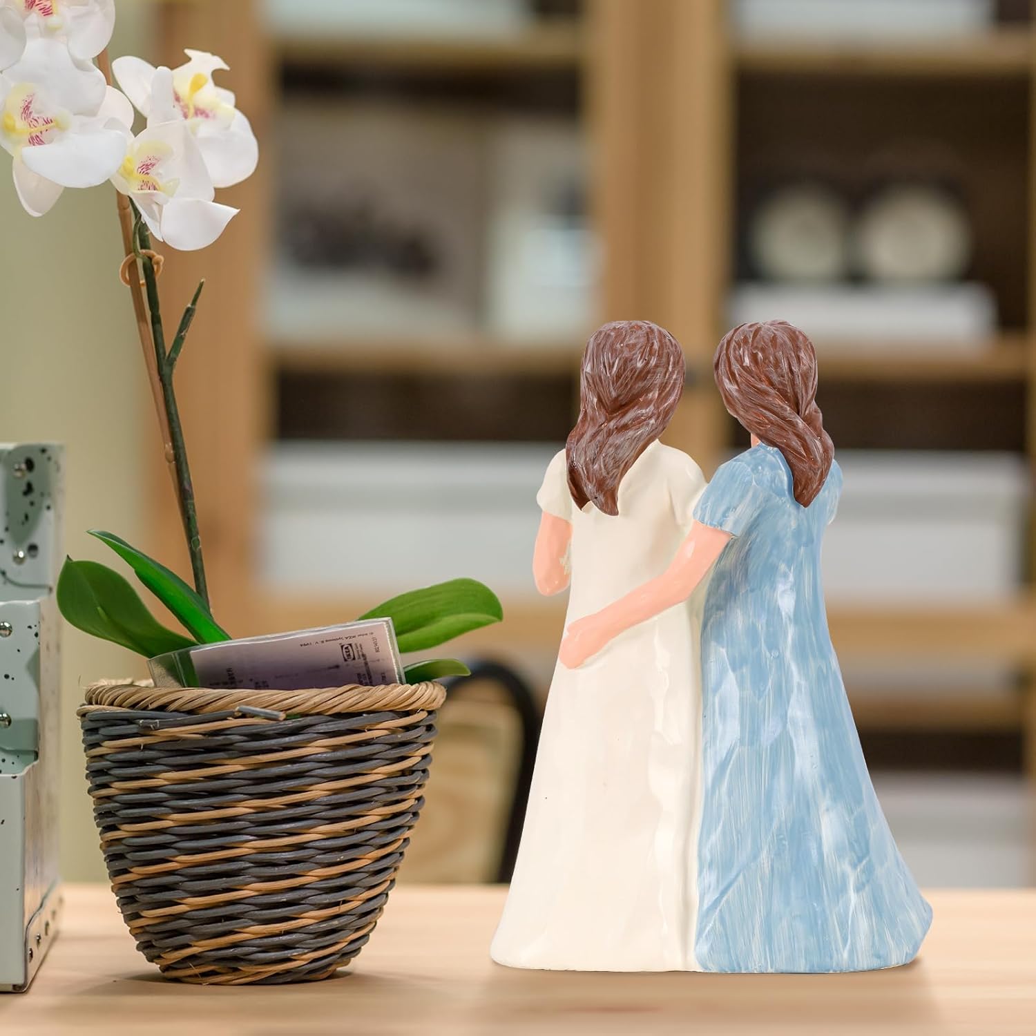 Gifts for Sisters for Women, Gifts for Best Sisters, Best Sister Birthday Gifts, Hand Painted Sculpture Hand Holding Friendship Gifts,Sisters Figurines(Blue) - Image 7