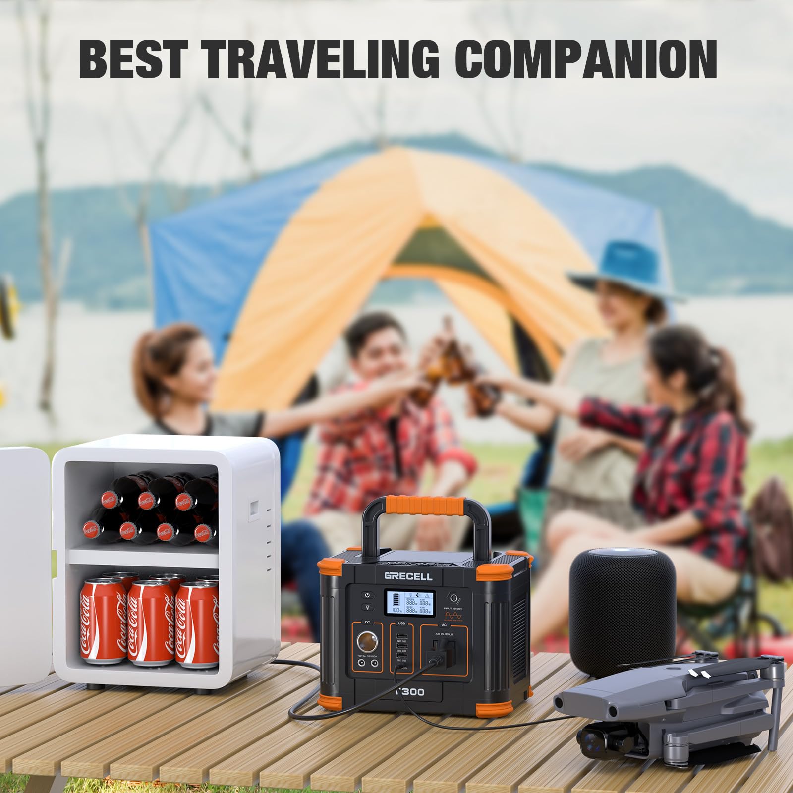 Amazon.com : GRECELL Portable Power Station 300W 288.6Wh, Solar