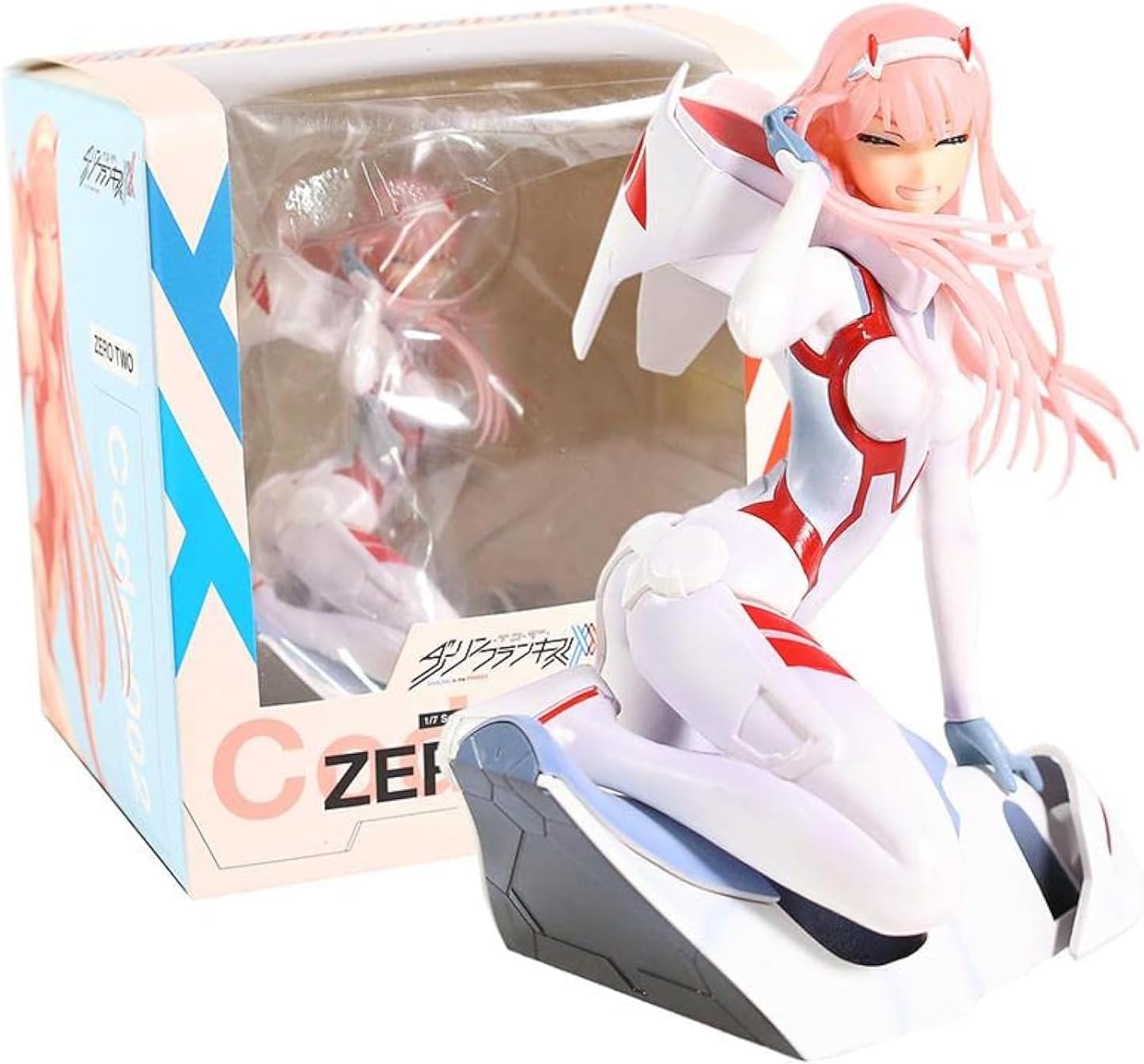 Zero Two Darling in The FRANXX Code 002 PVC Anime Statue Model (Color: White) in Display Box