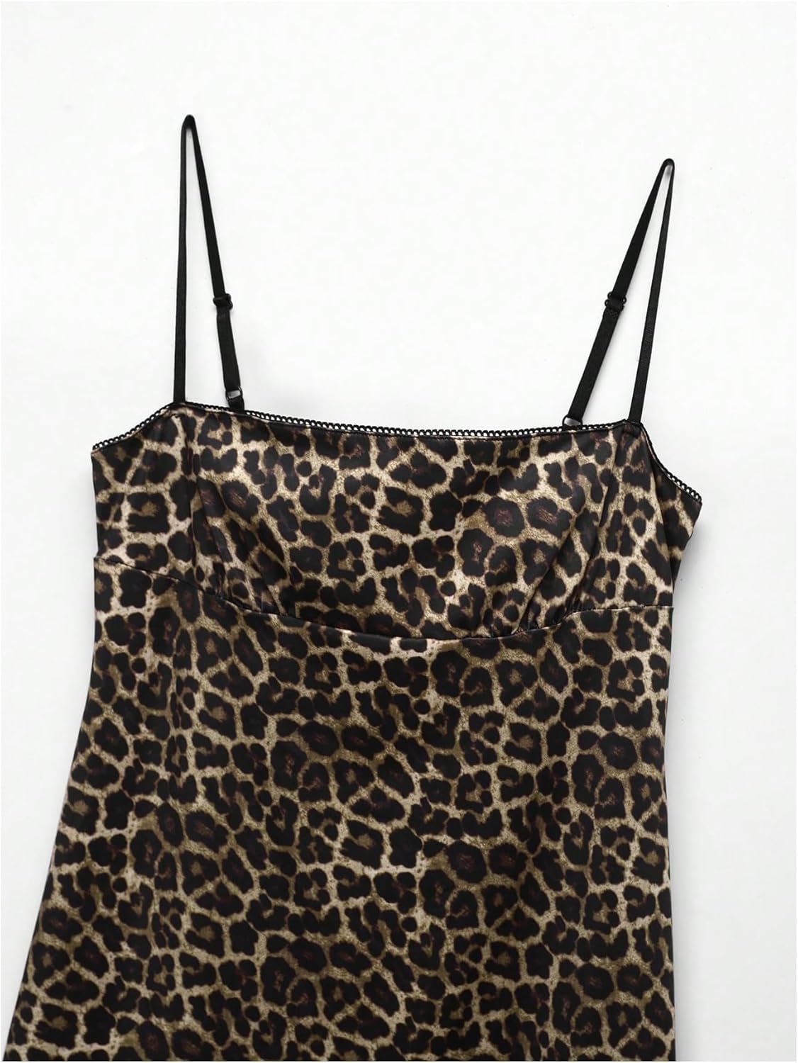 Floerns Women's Leopard Print Spaghetti Strap Cami Dress Cheetah Flared Mini Dress Brown Leopard Medium - Image 4