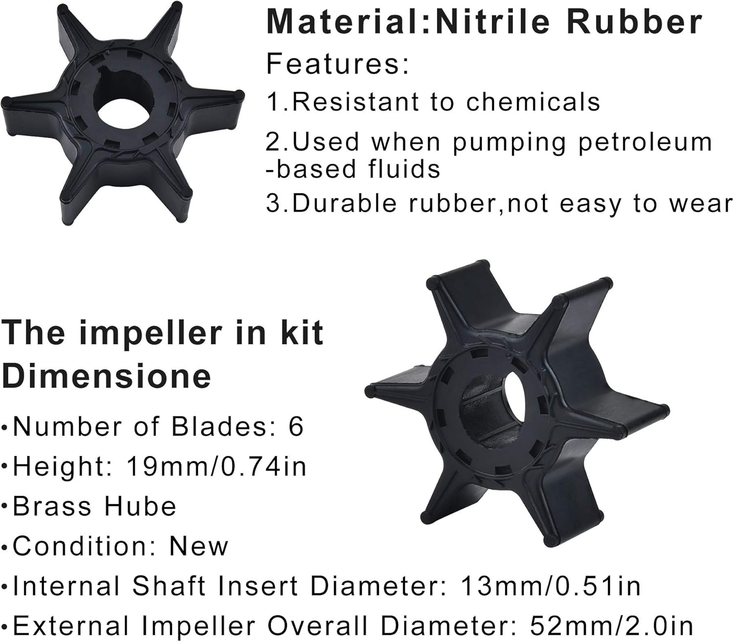 BDFHYK 18-3431 Water Pump Impeller Repair Kit for Yamaha 20 HP 1996-1997, 25 HP 1988 - Up, Replaces 6L2-W0078-00-00 Sierra 18-3431