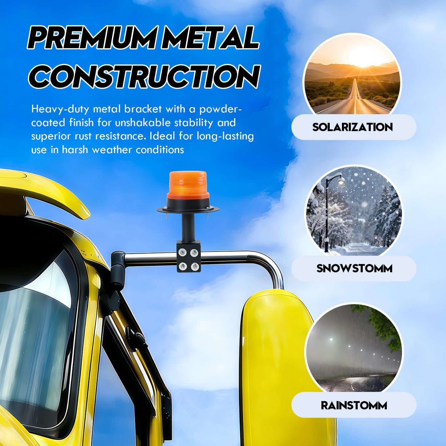 6 inch Diameter Strobe Light Mounting Bracket, Strobe Beacon Mount, Bolt-on Mount Safety Light Mount for Trucks Trailers, Rustproof, Fit All Warning/Beacon Lights, 2Pcs