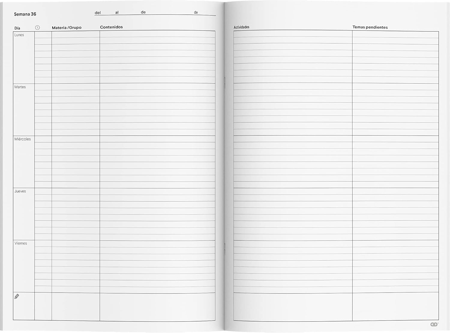 ADDITIO - Memo-Notes Notebook for Teachers | Continuous Assessment | Class Journal | A4 Size | Spanish | Red      Thread Bound