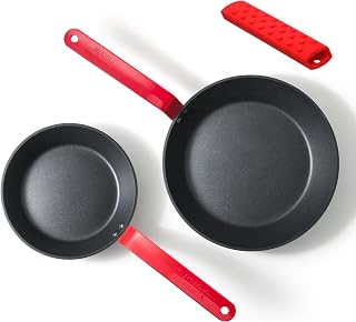 SENSARTE Nonstick Frying Pans, Induction Pan with Removable Silicone Handle Holder, PFOA PFOS Free, Oven Safe, 8 and 10 Inch