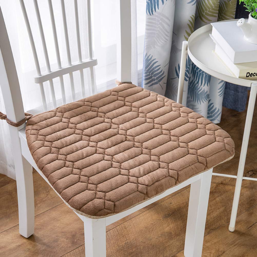 Galette de chaise velours café lot de 6 coussins de siège respirants pour repas tatami