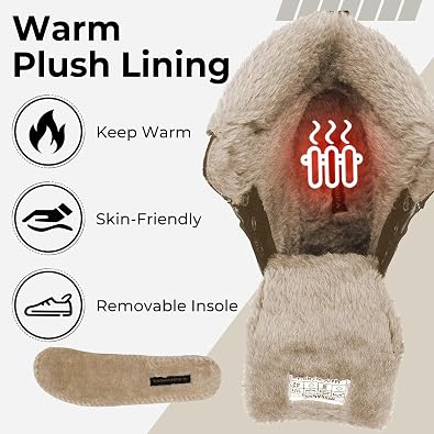 Mishansha Men's Waterproof Snow Boots, Warm Winter Boots | Insulated Faux Fur Lined, Lace-Up Fit and Non-Slip Sole, Cold Weather Hiking Boots For Outdoor Walking, Camping, Trekking