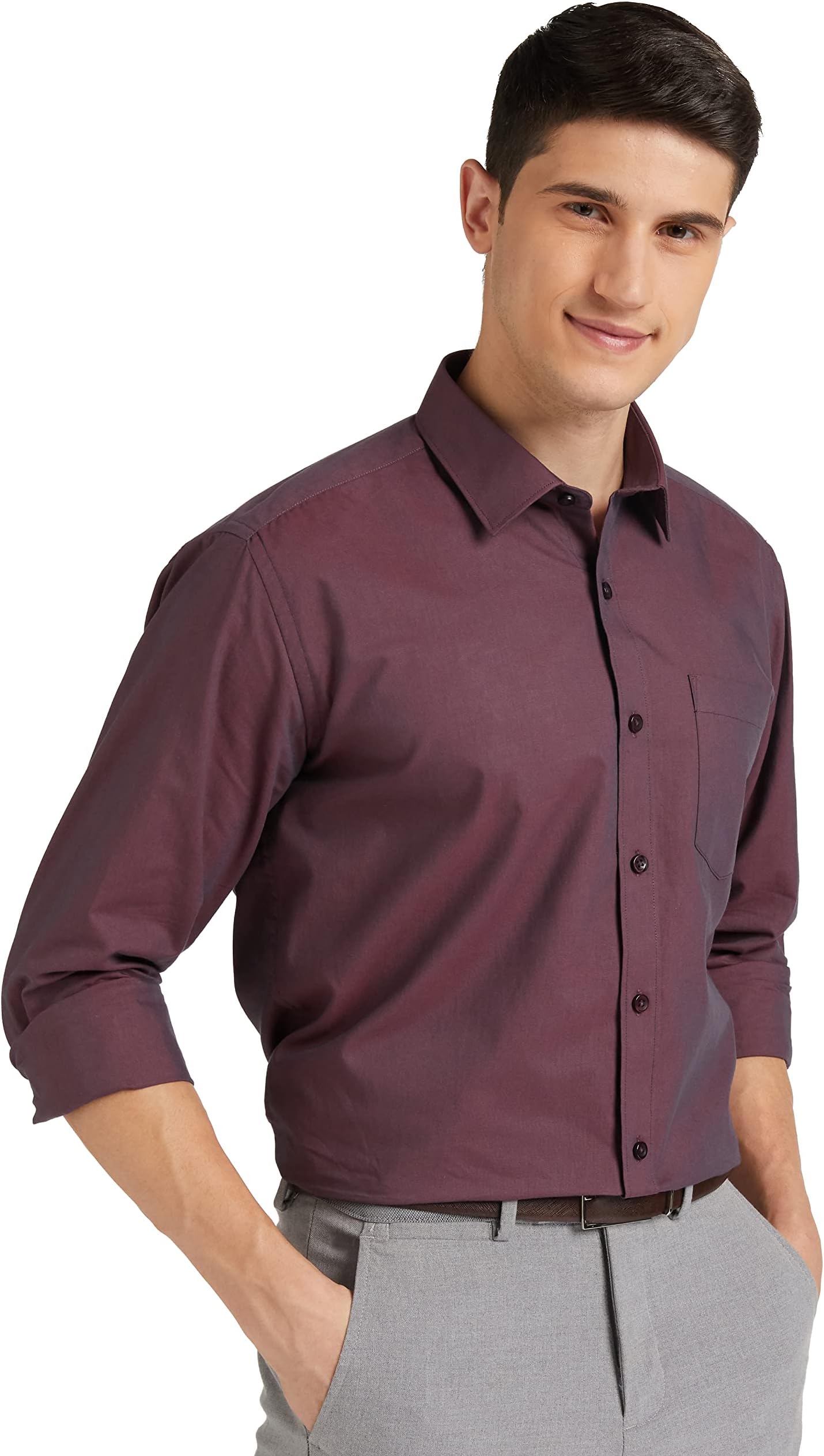 Amazon Brand - Symbol Men's Solid Regular Fit Full Sleeve Formal Shirt
