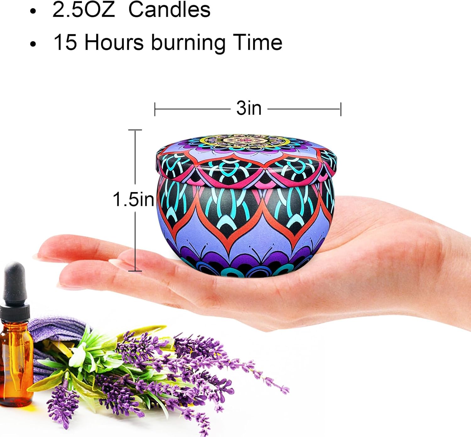 Scented Candle Set, 48 Pack Home Candles, 1200 Hour Long Lasting Soy Wax Candle Set, Birthday Gift for Women with Gift Box.