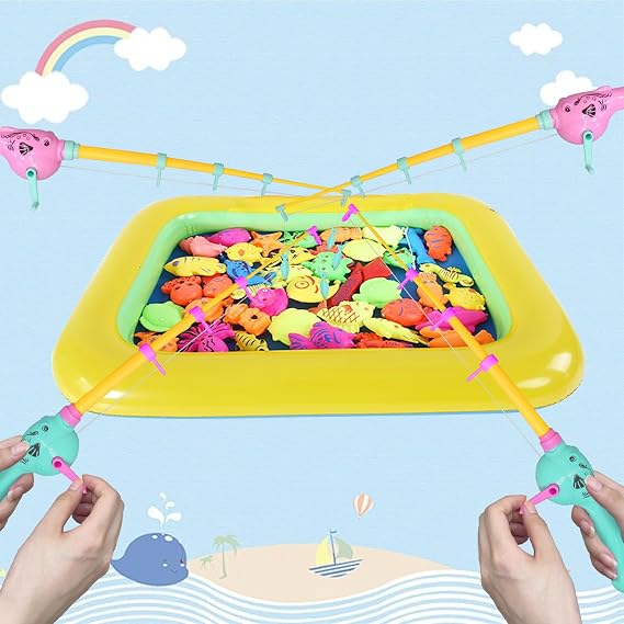 3 Pcs Magnetic Fishing Pole Kids Toy Fishing Pole - No Fishes are Included, Fishing Game - Baby and Toddler Bath Toy Toy Fishing Pole for Bath, Pool