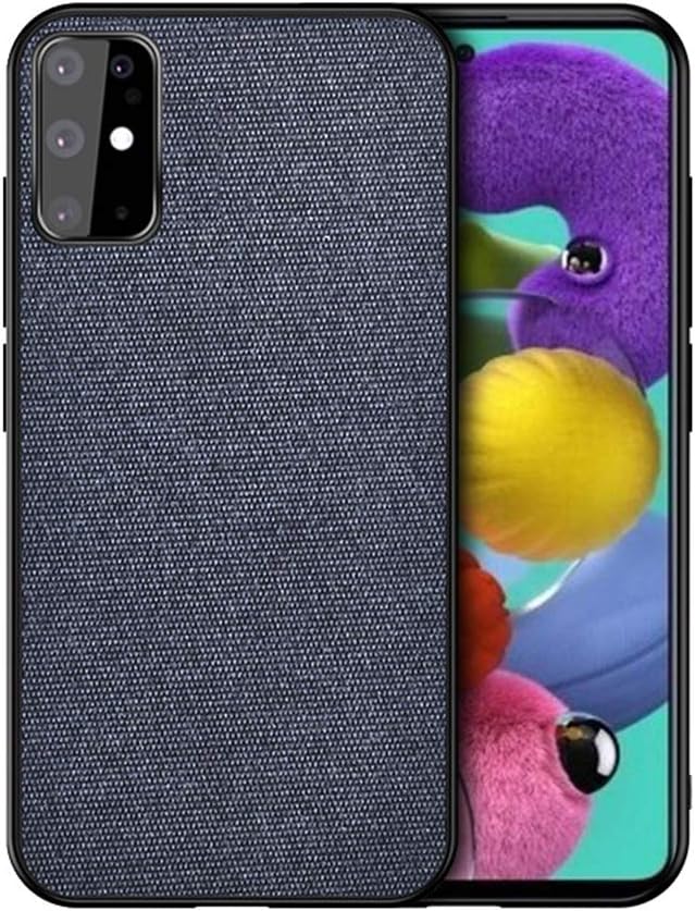 Compatible with Samsung Galaxy S20+ Plus (6.7 inch) Case, ASONRL Slim Cloth Fabric Hard PC Back and TPU Shock Absorption Edge Full Protection Case (Blue)