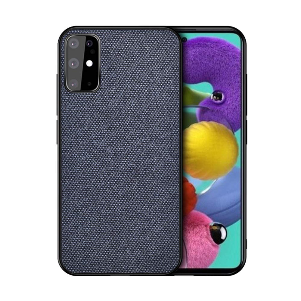 Compatible with Samsung Galaxy S20+ Plus (6.7 inch) Case, ASONRL Slim Cloth Fabric Hard PC Back and TPU Shock Absorption Edge Full Protection Case (Blue)