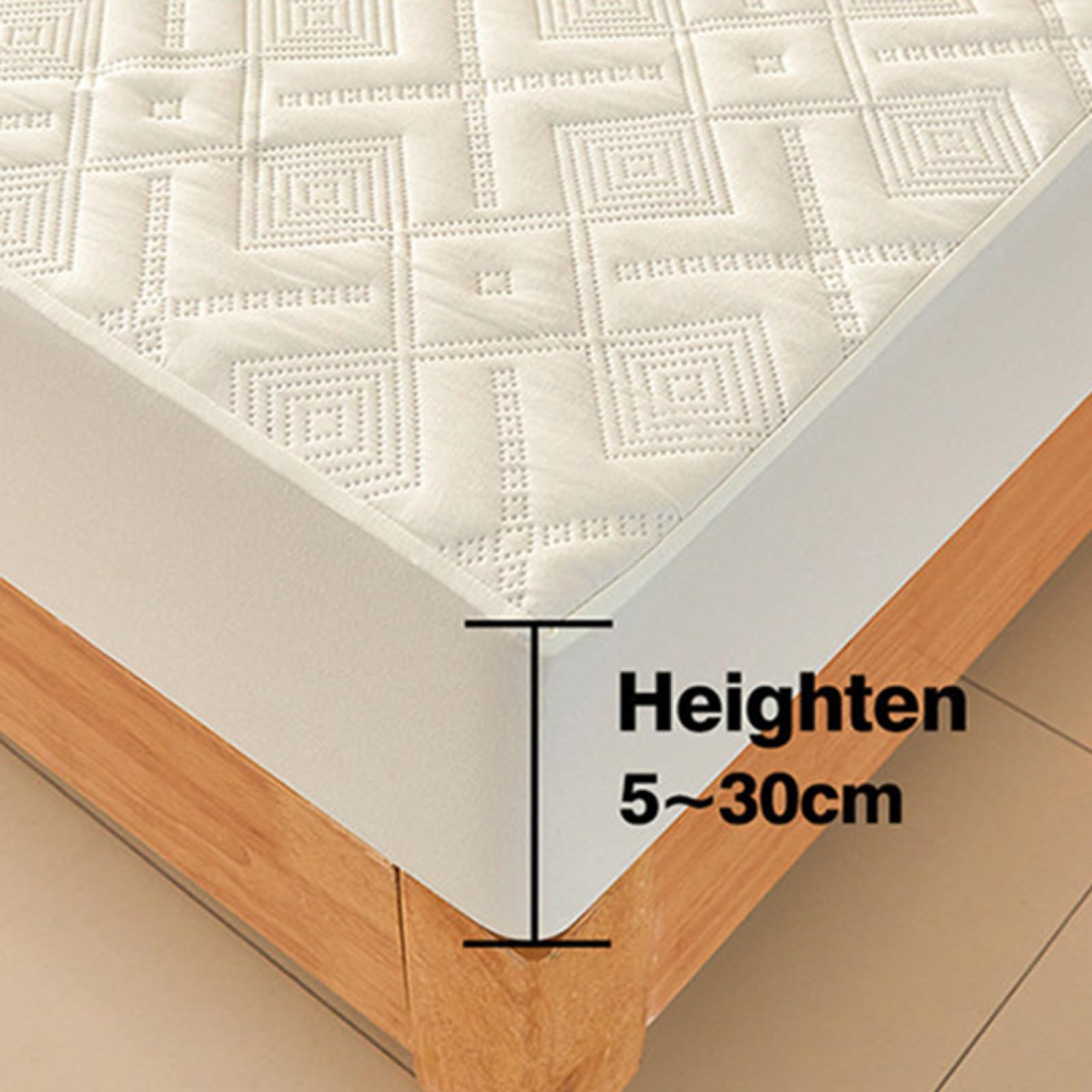 Matratzenschoner wasserdichte Spannbettlaken 200 x 220 cm Spannbettlaken, Atmungsaktive Matratzenbezug Wasserundurchlässiger Matratzen-Schutz Nässeschutz Spannbetttücher - Rosa
