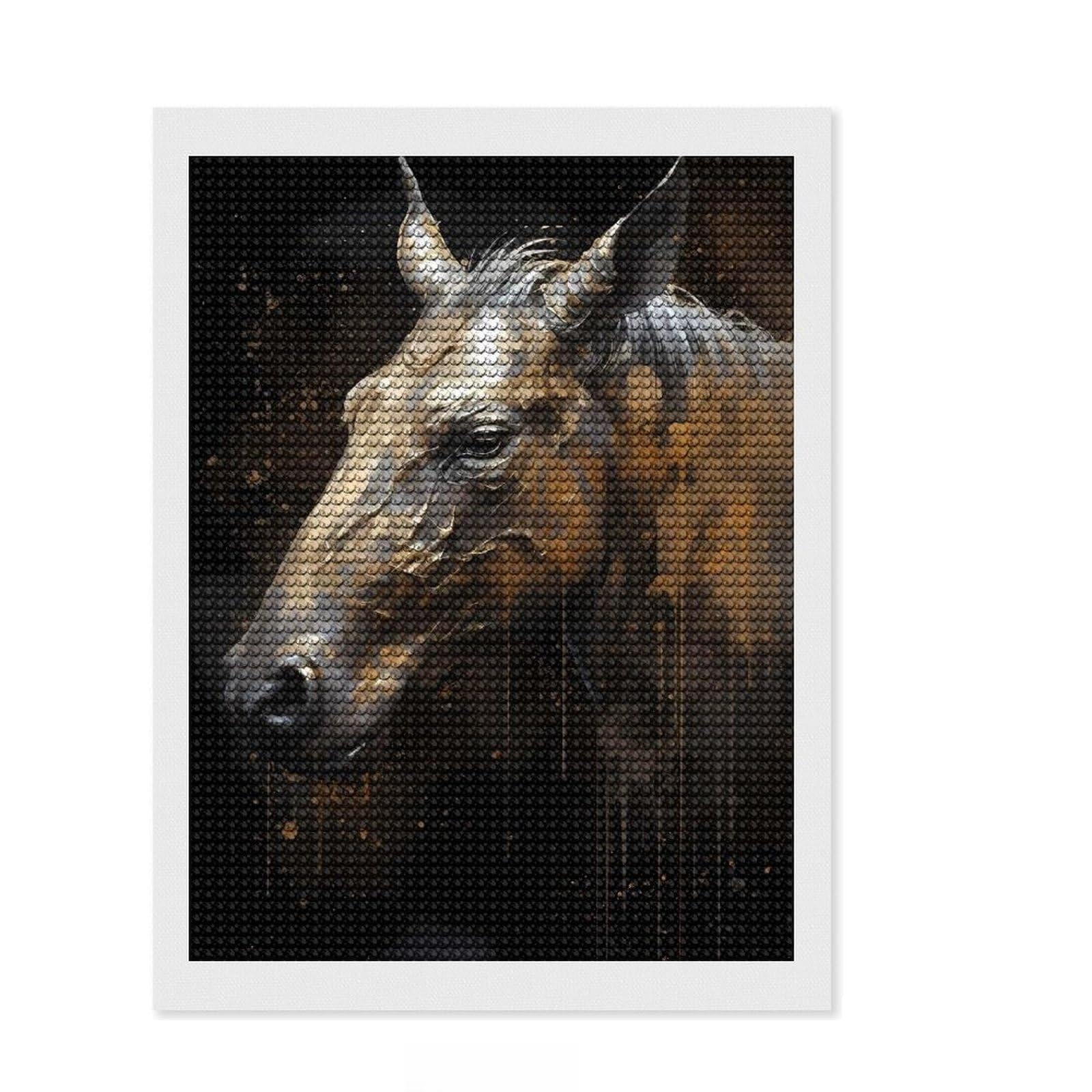 Junmoney Donkey Enchantment Spells Diamond Art Canvas 12"x16", Mindful Craft Activity, Easy to Enjoy, Cosy Home Accent, Birthday Gift, Simple to Start