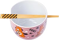 Vista 213 de Silver Buffalo The Powerpuff Girls Girl Power Featuring Blossom, Bubbles, and Buttercup Ceramic Ramen Noodle Rice Bowl with Chopsticks, Microwave