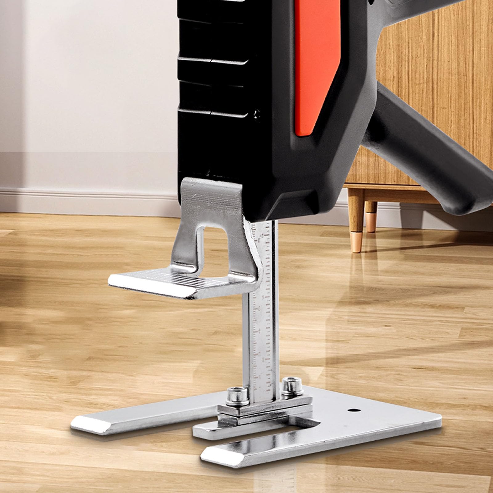 VEVOR Cric à Bras 2PCs, Lève Meubles Portes Plaques avec Capacité 200 kg, Outil de Levage Manuel jusqu'à 19,5 cm, avec Niveau Magnétique, 2 Modes de Réglage, pour Fenêtres, Installation, Noir