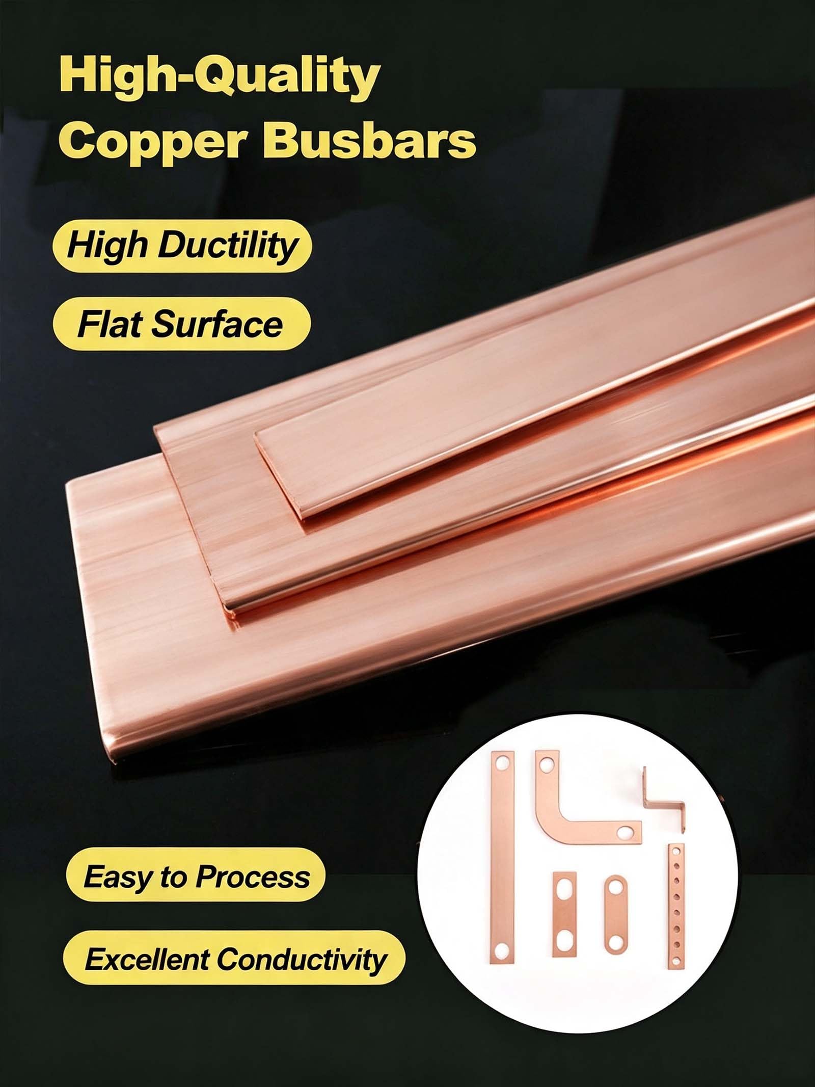 Dxcaicc Barra Plana De Cobre Sólida para Barra Colectora para Enseñanza En Laboratorio 1 Pieza, Longitud 500MM, Grosor 12MM, Placa De Cobre,Width 30mm