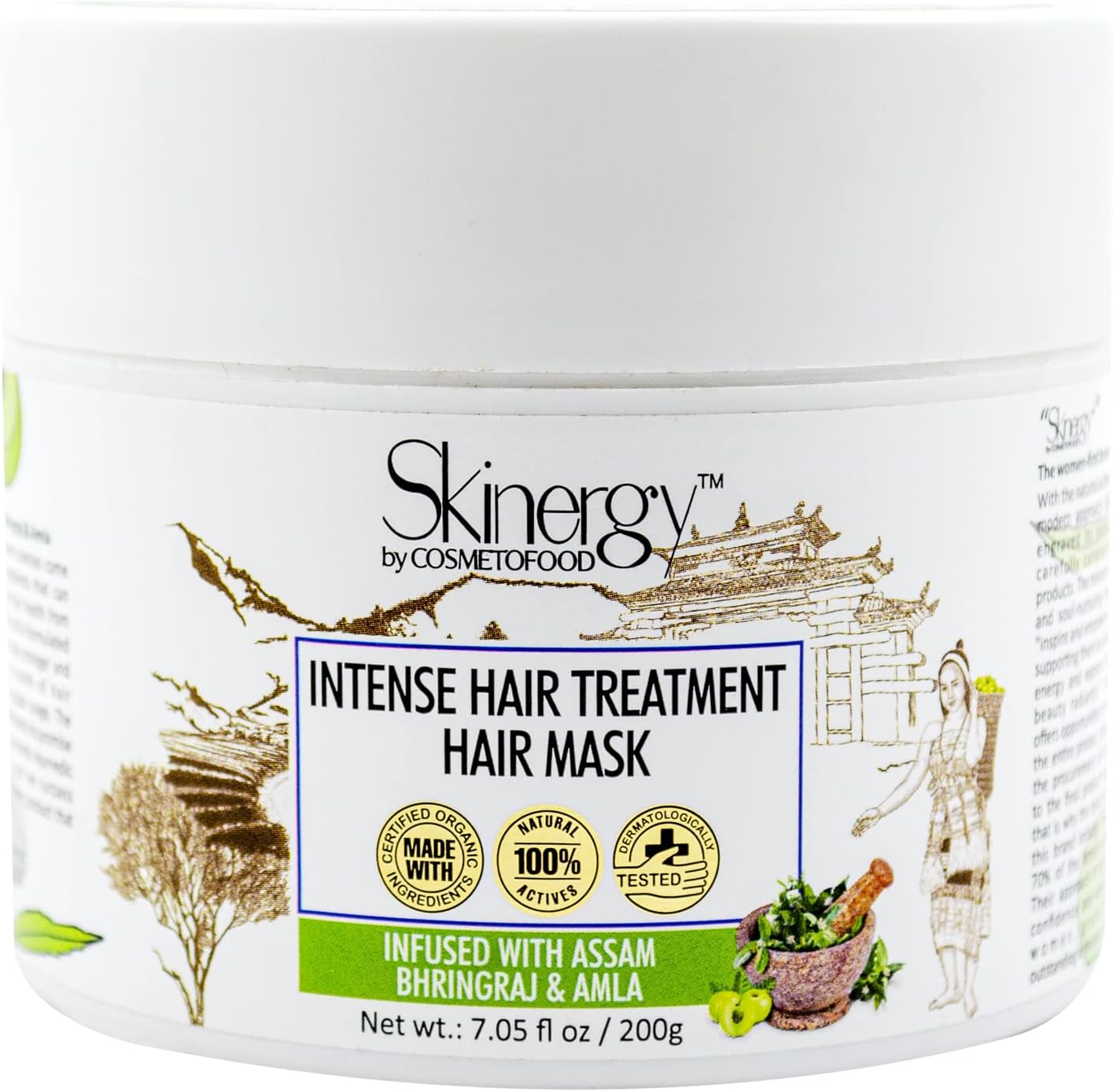 Cosmetofood Skinergy Intense Hair Treatment Hair Mask With Bhringraj & Amla for Deep Nourishment, Smoothening & Strengthening | Men & Women |200 Gm