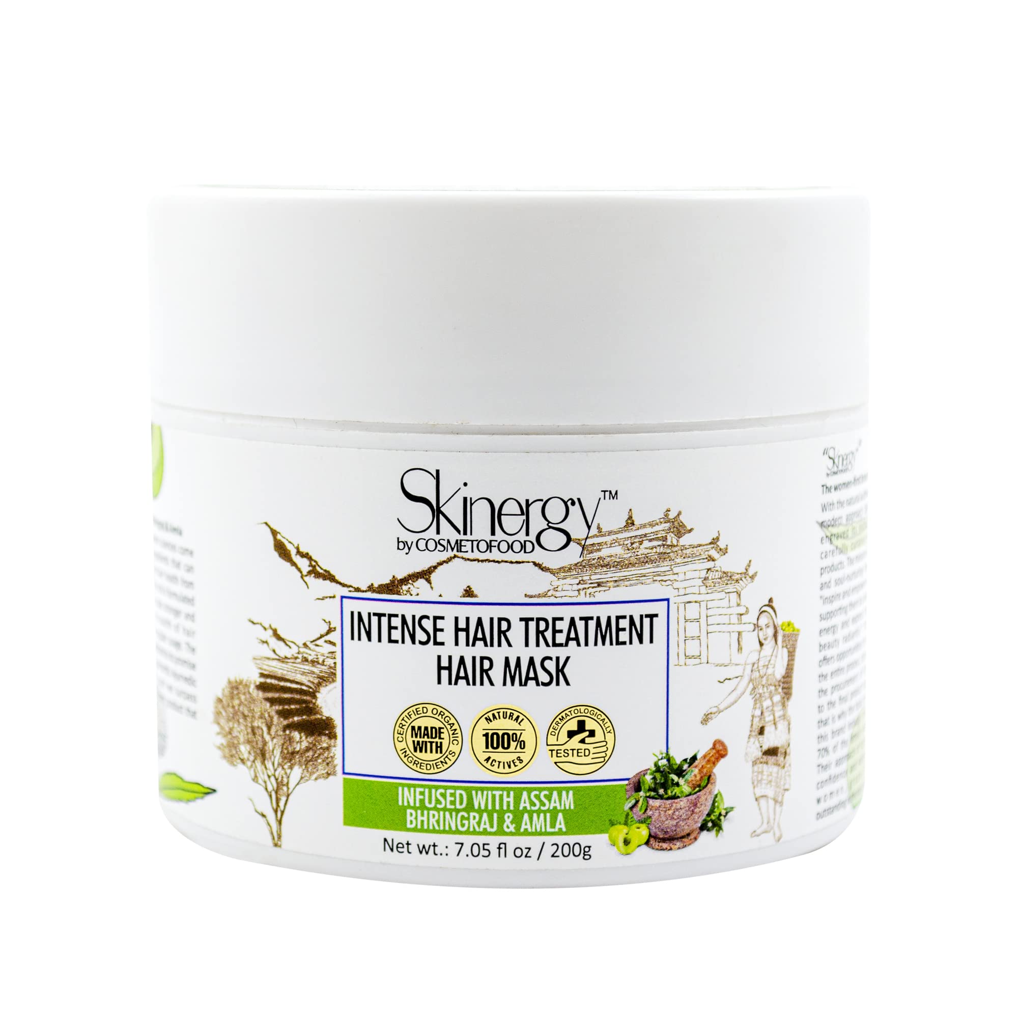 Cosmetofood Skinergy Intense Hair Treatment Hair Mask With Bhringraj & Amla for Deep Nourishment, Smoothening & Strengthening | Men & Women |200 Gm