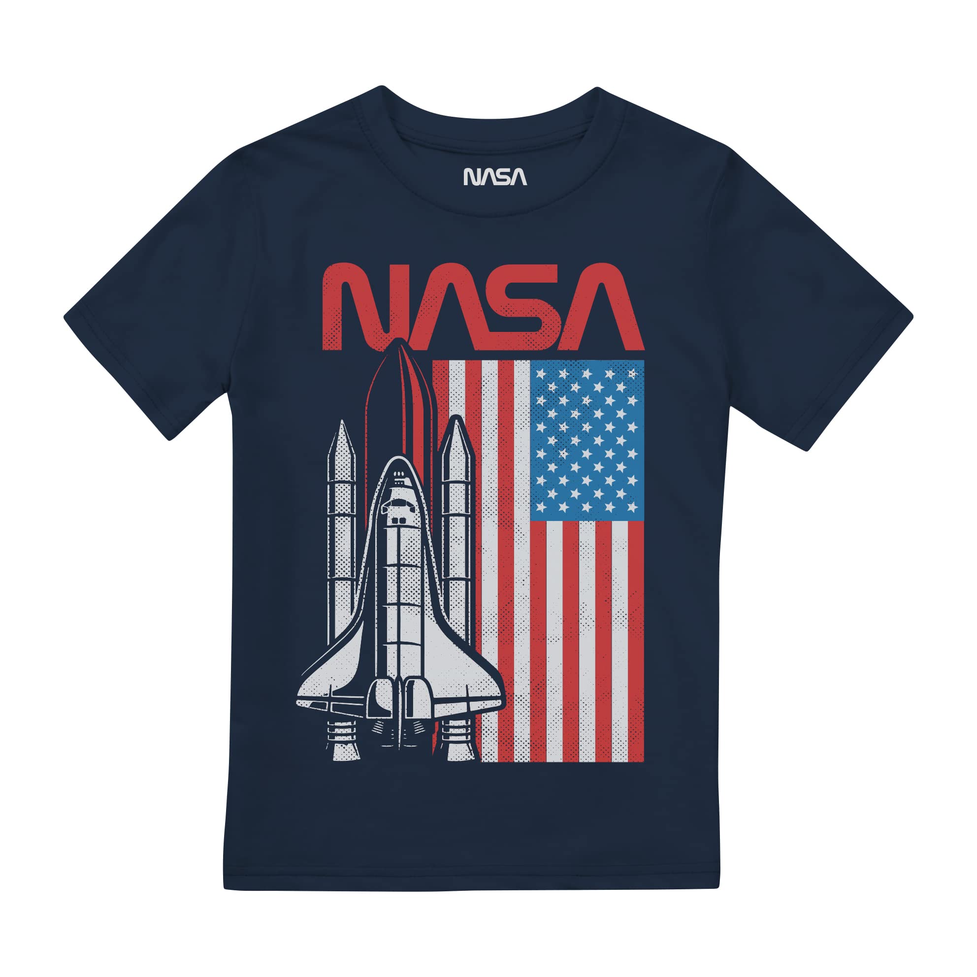 Cotton SoulNASA USA Boys T Shirt, Navy