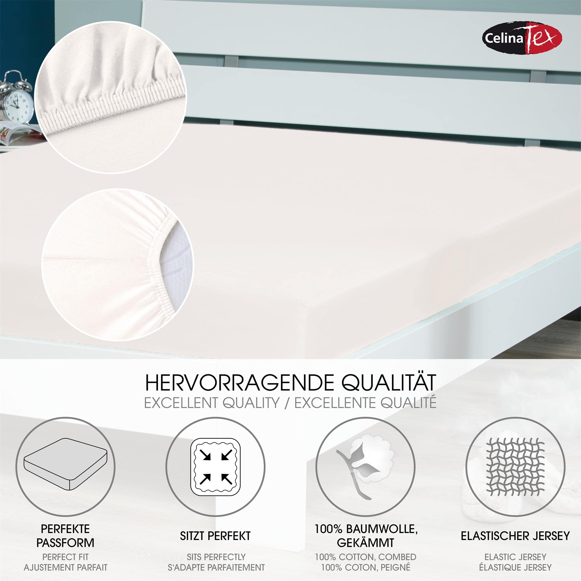 CelinaTex Lucina for Kids Baby prześcieradło z gumką 60x120-70x140 cm śnieżnobiałe bawełna prześcieradło z gumką