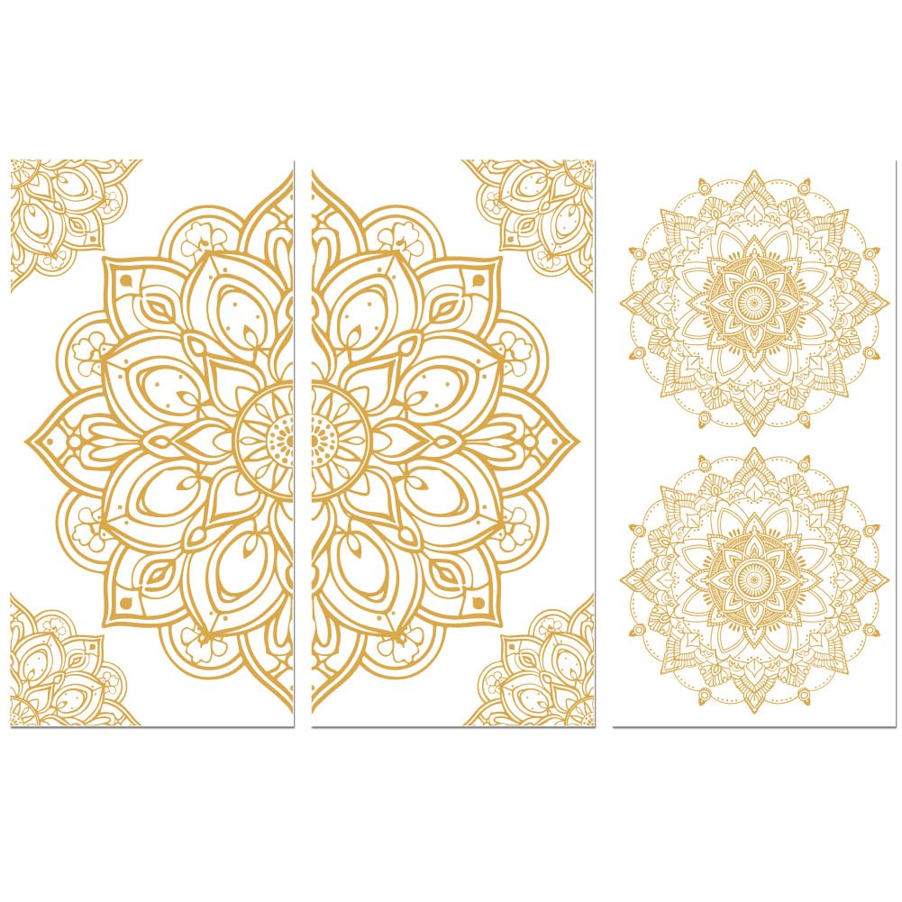 Peacoblue Rub on Transfer Decals for Furniture Crafts Mandala Patterns 6"x12", 3Pcs Waterproof UV DTF Transfer Decals Sticker for Dresser Lingerie