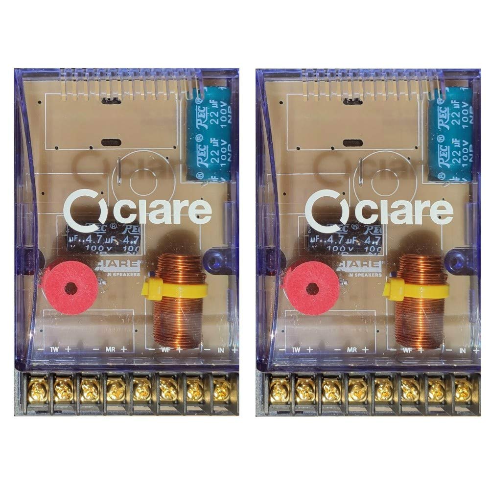 Ciare 2 CF300 crossover passivi 4 ohm 100 watt rms predisposizione auto per sistema a 3 vie woofer midrange tweeter porte portiere sportelli, coppia + 5 sticker omaggio