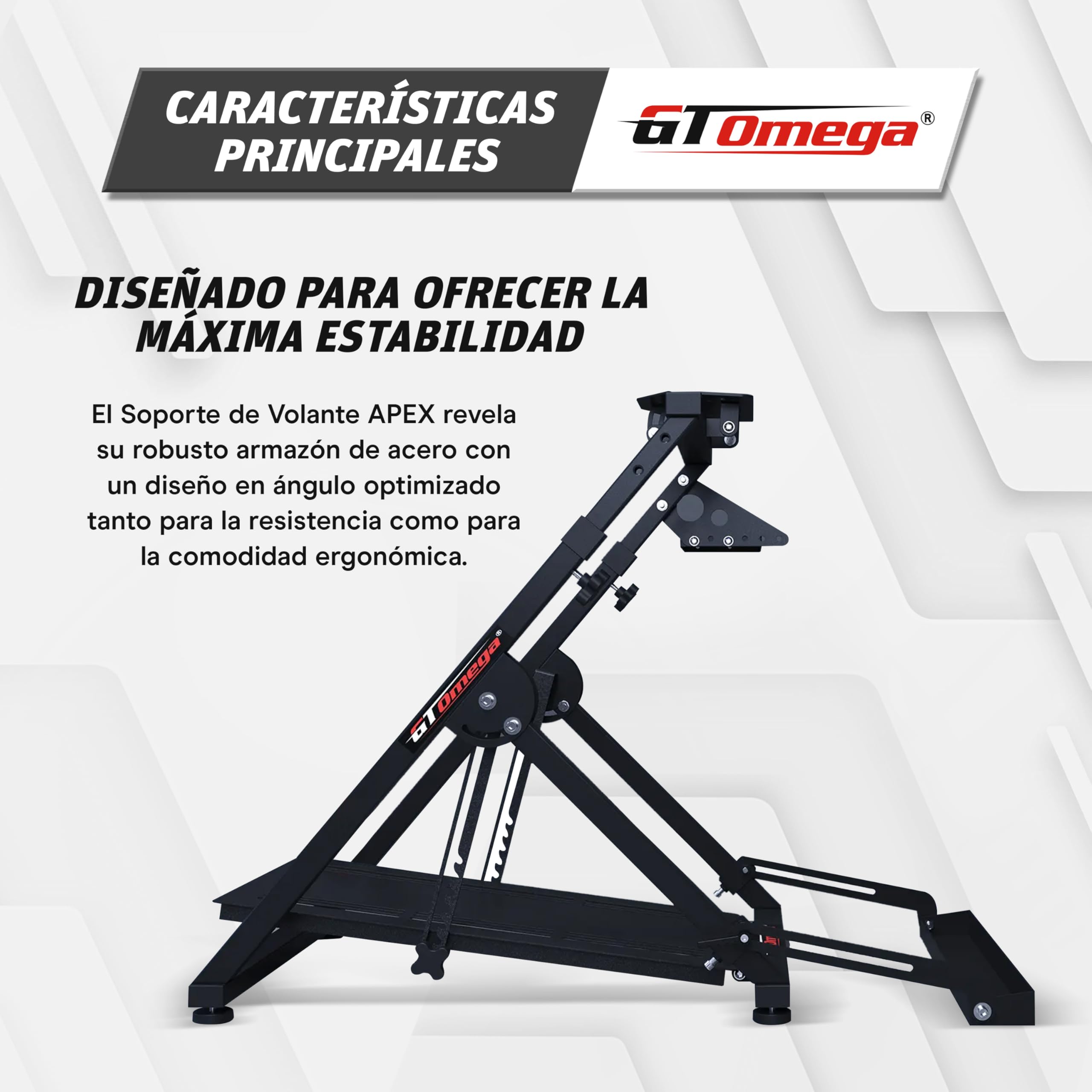 GT OMEGA APEX Soporte para Volante - Compatible con Logitech G923, G29, G920, Thrustmaster T300, T500 TX y TH8A, PS4, Xbox y Fanatec
