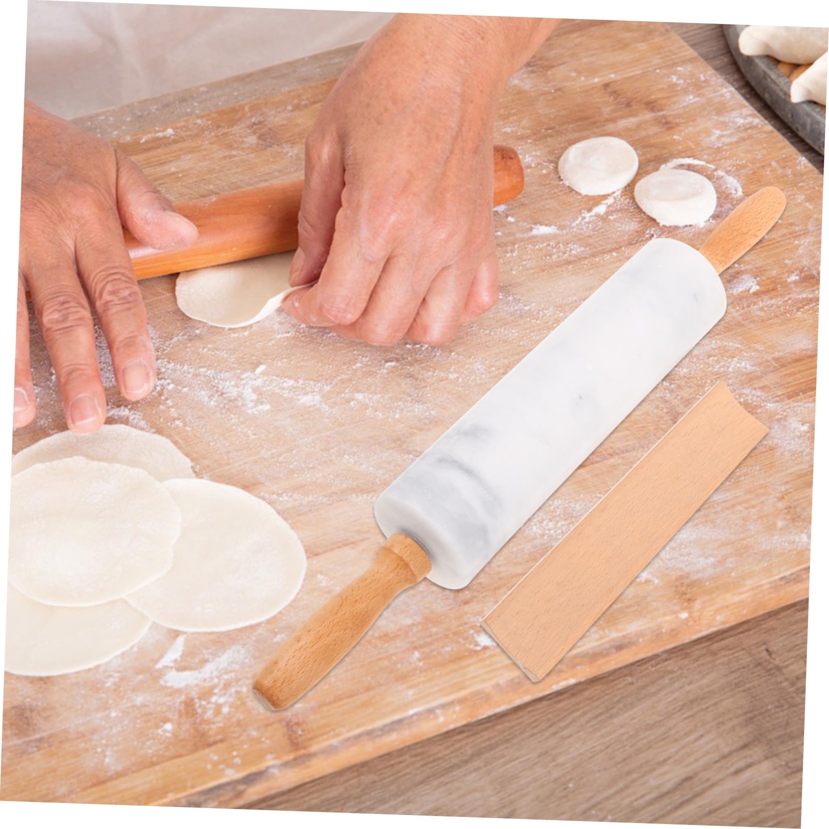 3piezas Rodillo De Mármol Para Hornear Apto Para Uso Alimentario Para Cocinar Pasta Tartas Pizzas y Pan Cocina Antiadherente
