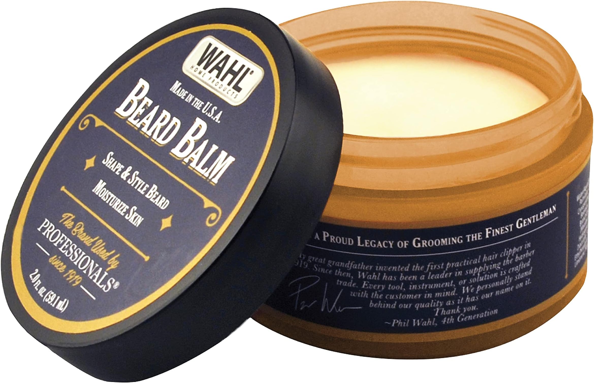 Wahl Beard Balm for Grooming with Essential Oils for Beard Shine, Polishing, & Styling – Manuka Oil, Meadowfoam Seed Oil, Clove Oil, & Moringa Oil – 2 Oz Model 805602A