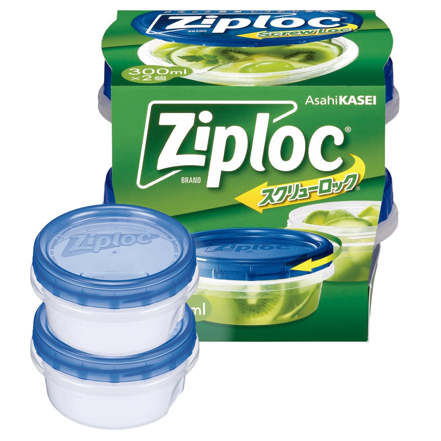Amazon.co.jp: ジップロック スクリューロック 300ml×2個 フタねじ式
