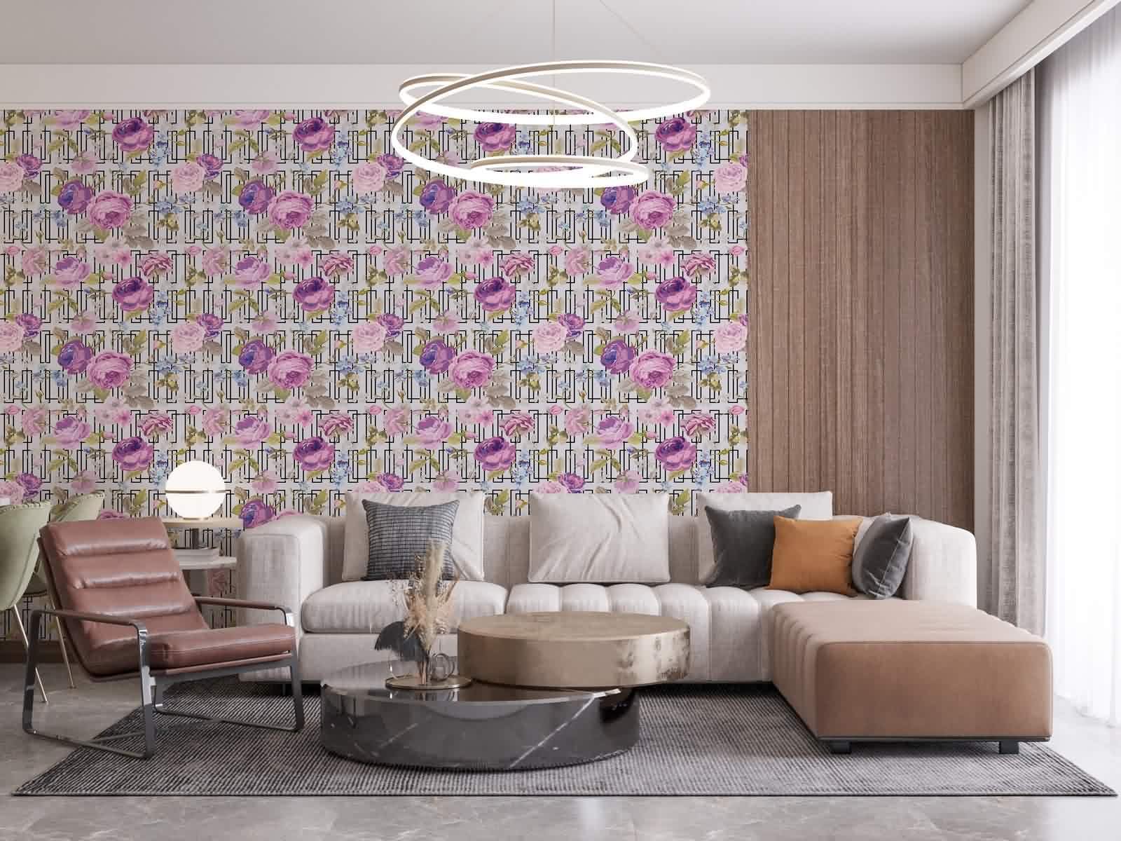 Película decorativa floral antideslizante para cocina, dormitorio