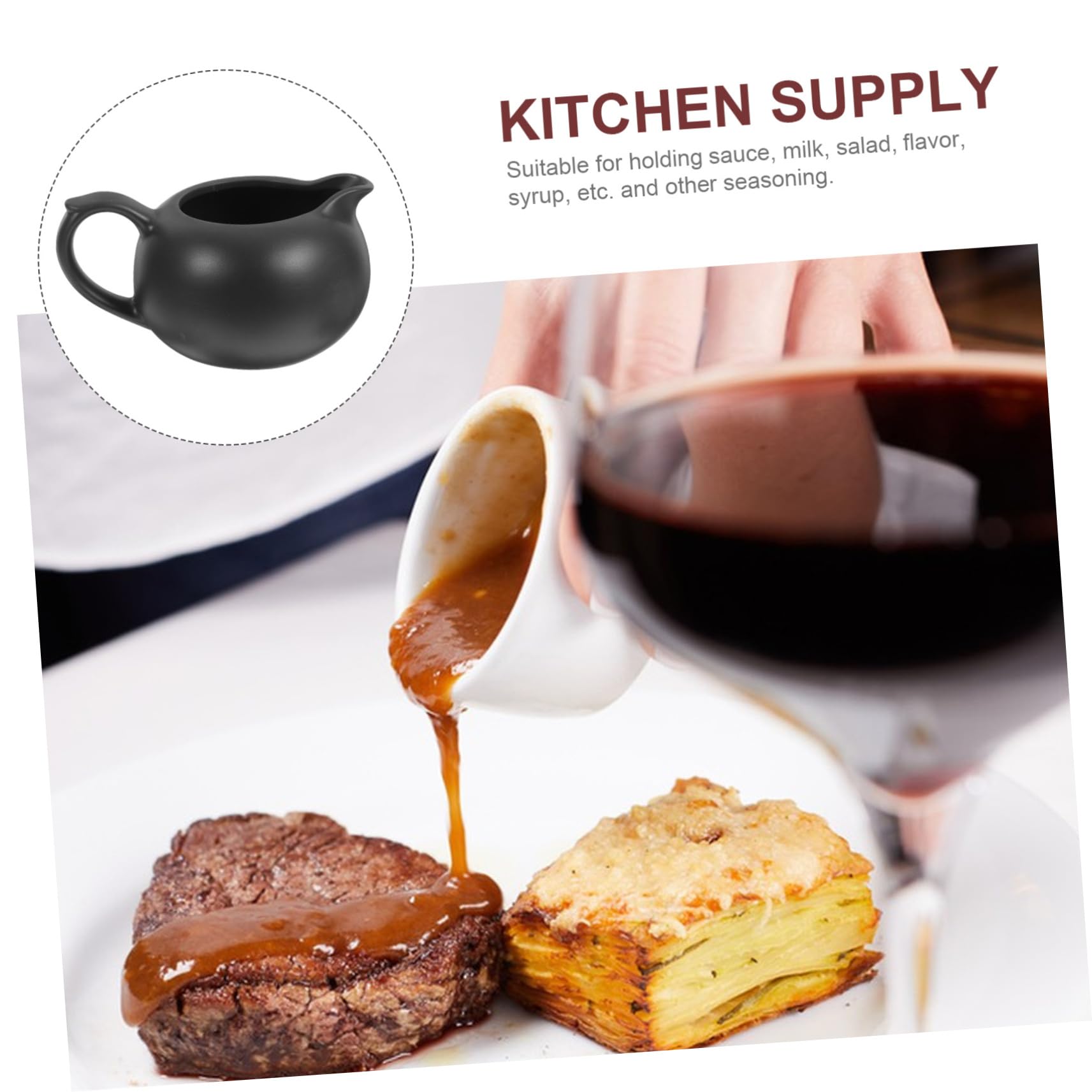 IMIKEYA Dispensador de Leche de Cerámica Pequeño Boquilla Única para Servir Leche y Café en Restaurante o Cafetería, Diseño Elegante y Funcional para Mantener la Mesa Limpia