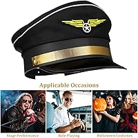 Vista 9 de Sombrero de disfraz de aerolínea para niños, sombrero de piloto ajustable