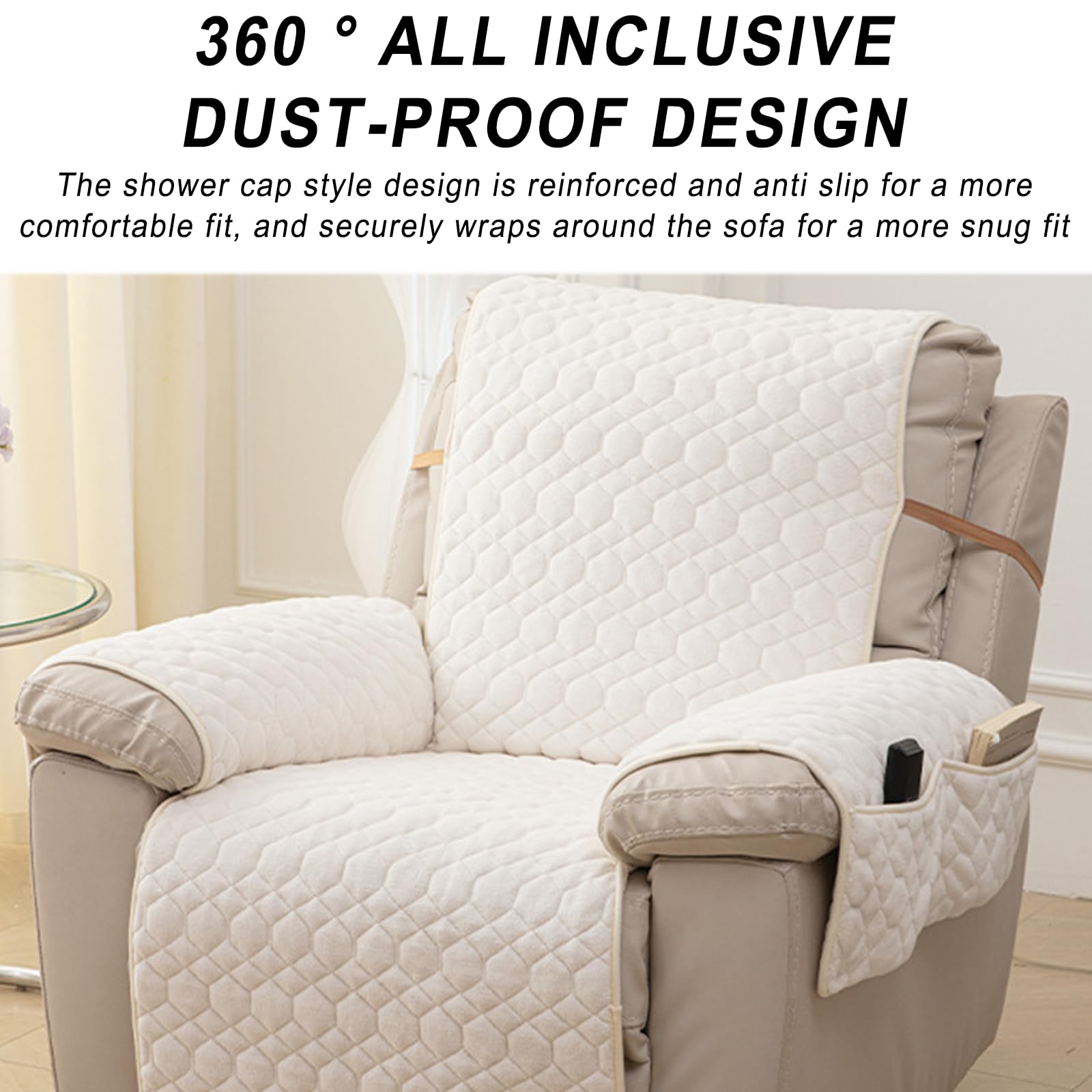 HOMEP - Funda para silla reclinable, antideslizante, suave y lavable, perfecta para niños y mascotas, se adapta a piel de 53 a 185 cm