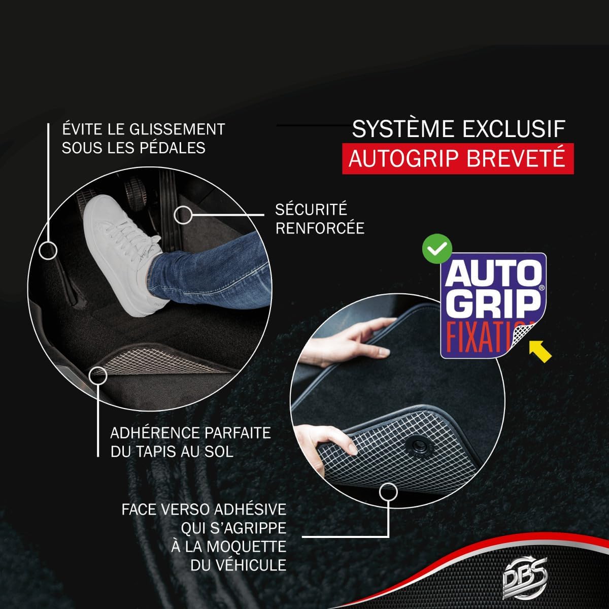 1763960 Car Floor mat - Custom Made - 4 Pieces - Anti-Slip - Black Carpet 900g/m² - Velours Finish - Range Star - Steering Wheel Left