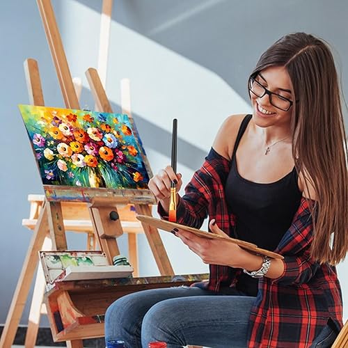 Miniatura 6 de ESRICH Juego de 2 pinceles de pintura, 2 paquetes de 20 piezas, juego de pinceles de pintura acrílica, pinceles de nailon acrílico para acuarela,