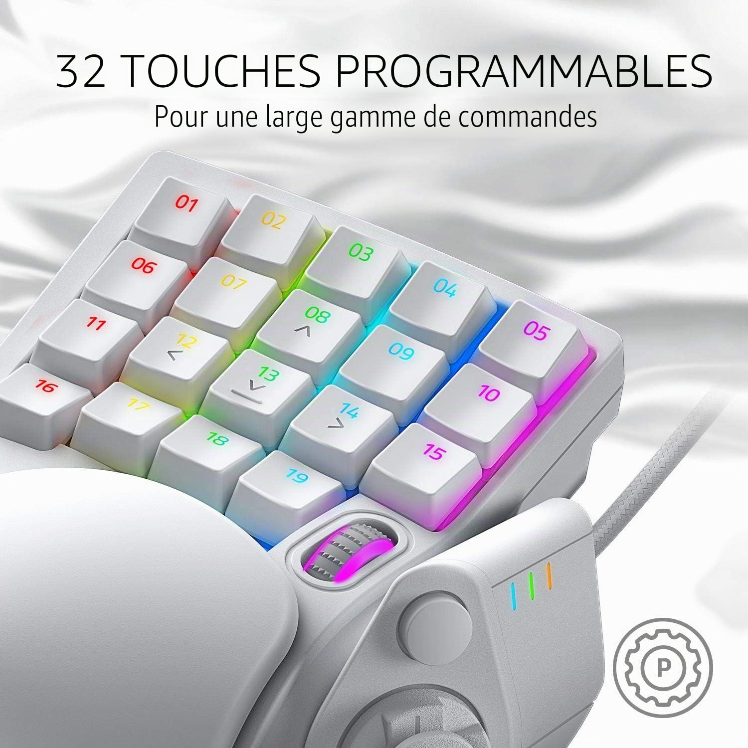 Razer Tartarus Pro Gaming Keypad : Mercury White