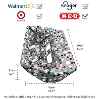 Vista 2 de Pozico Funda para carrito de compras 2 en 1 para bebé, funda para silla alta, funda para carrito de comestibles, lavable a máquina con bolsa de tela