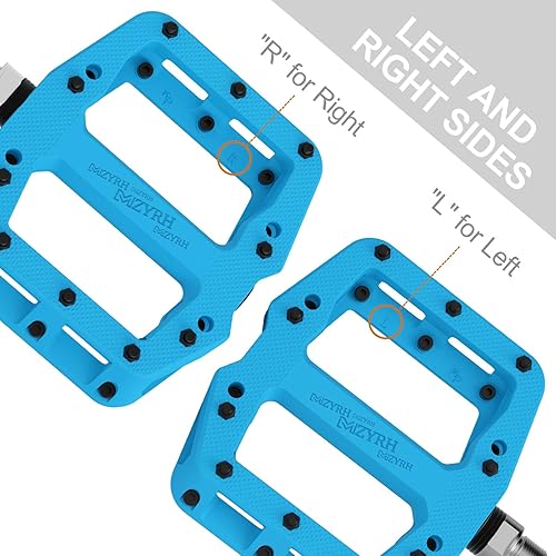 Miniatura 6 de MZYRH Pedal de bicicleta de montaña de 916 pulgadas, 3 rodamientos sellados, ligero, antideslizante, de fibra de nailon, pedales de plataforma para