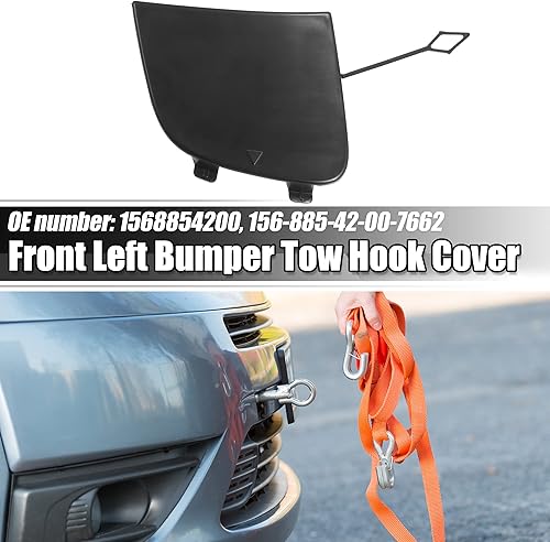 Miniatura 2 de ACROPIX Tapa de gancho de remolque para parachoques delantero derecho para Mercedes-Benz GLA 250 - Paquete de 1 negro