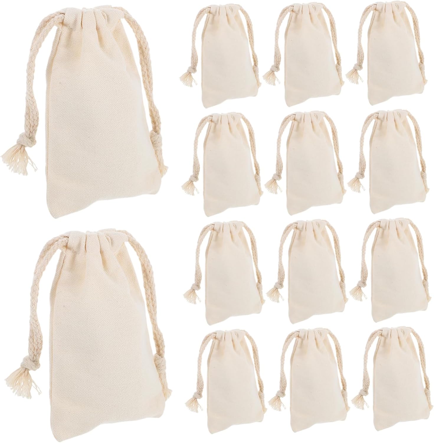 SOLUSTRE 50pcs Drawstring Pouches Versatile Storage Bags for Weddings Parties and Home Organization Simple Design for Candy and Small Items