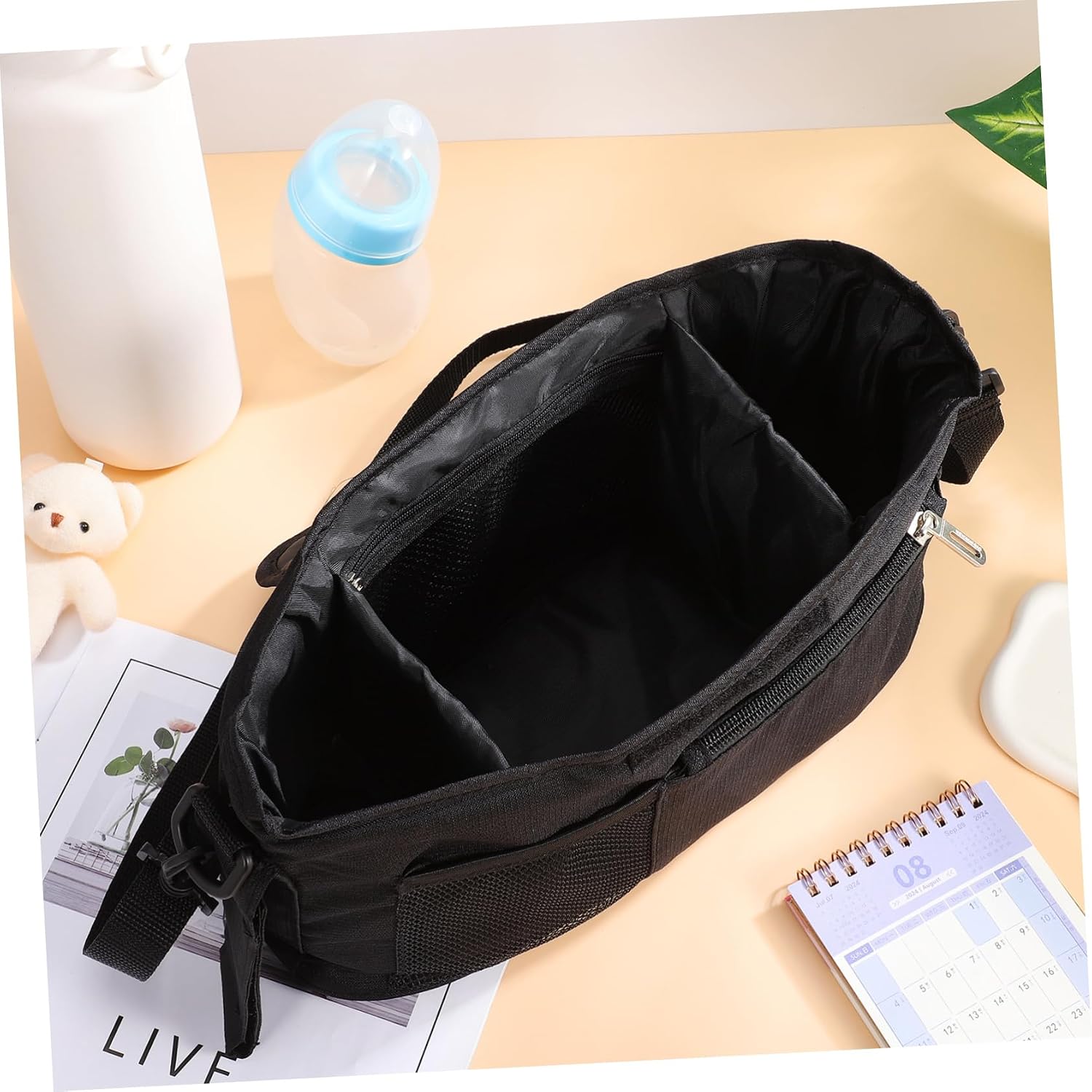 ORFOFE Stroller Organizer Diaper Caddy Organizer Cup Holder for Stroller Travel Bottle Bag