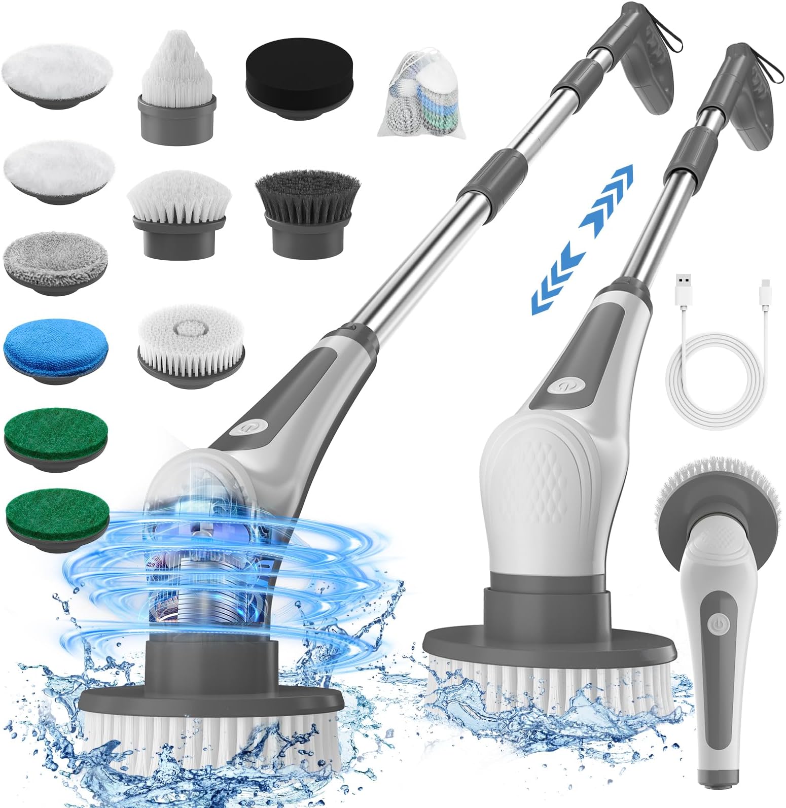Electric Spin Scrubber, 13 in 1 Cordless Electric Scrubber