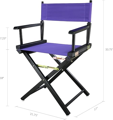 Miniatura 2 de Casual Home 200-02021-41 - Silla de director de 18 in, marco negro, con lona color morado, altura clásica