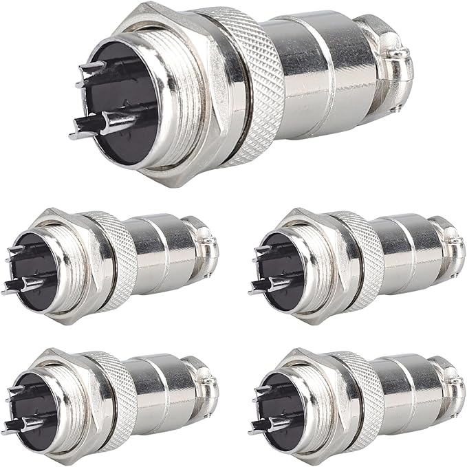 10 Stück GX16 6-Pin Metall-Luftfahrtstecker, Wasserdichte Kappe, 250V/15A, Für Audio, Automotive & Industrie
