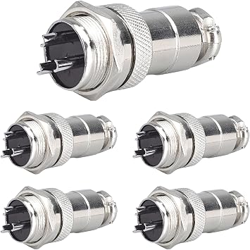 5Sets GX16 3 Pin Aviation Connector Panel Mount Circular Metal Adapter Male Female Plug Socket 400V 7A 3P