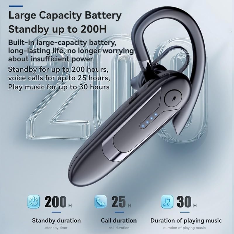 TMGADTDU Bluetooth Headset, Single-Ear Wireless Earpiece image 4