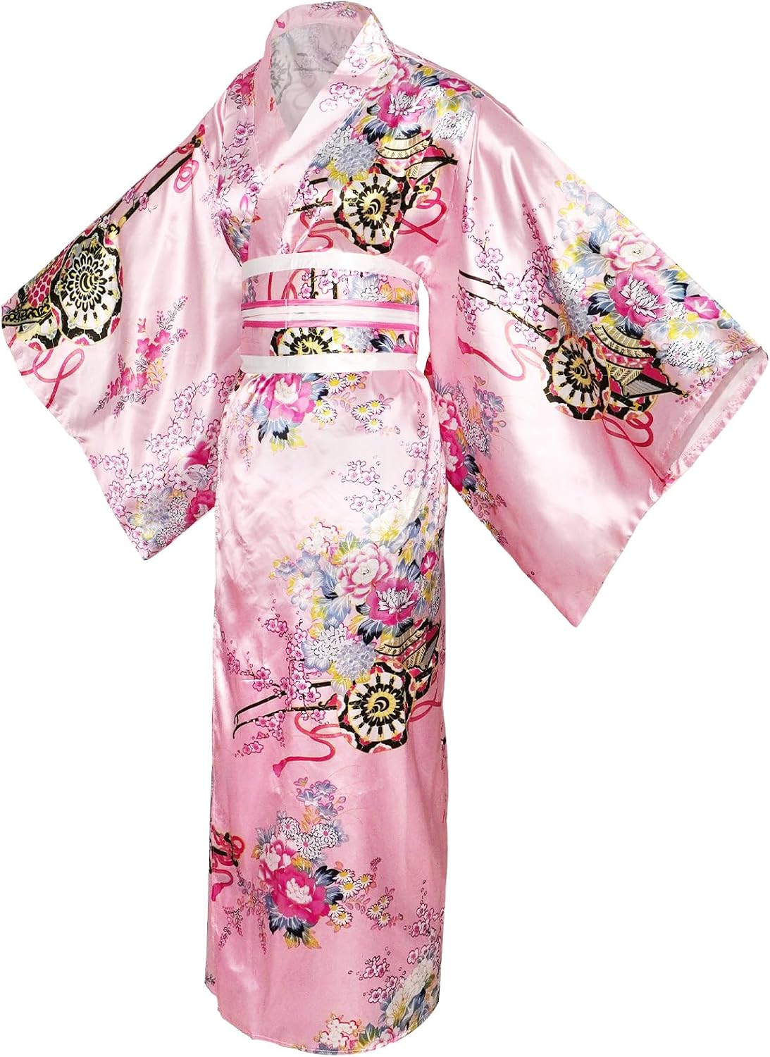 Kimonos for Women Japanese Dress Yukata Geisha Costume Fancy Robe Anime Cosplay Maid Outfit Mask Hand Fan Socks Set - Image 4