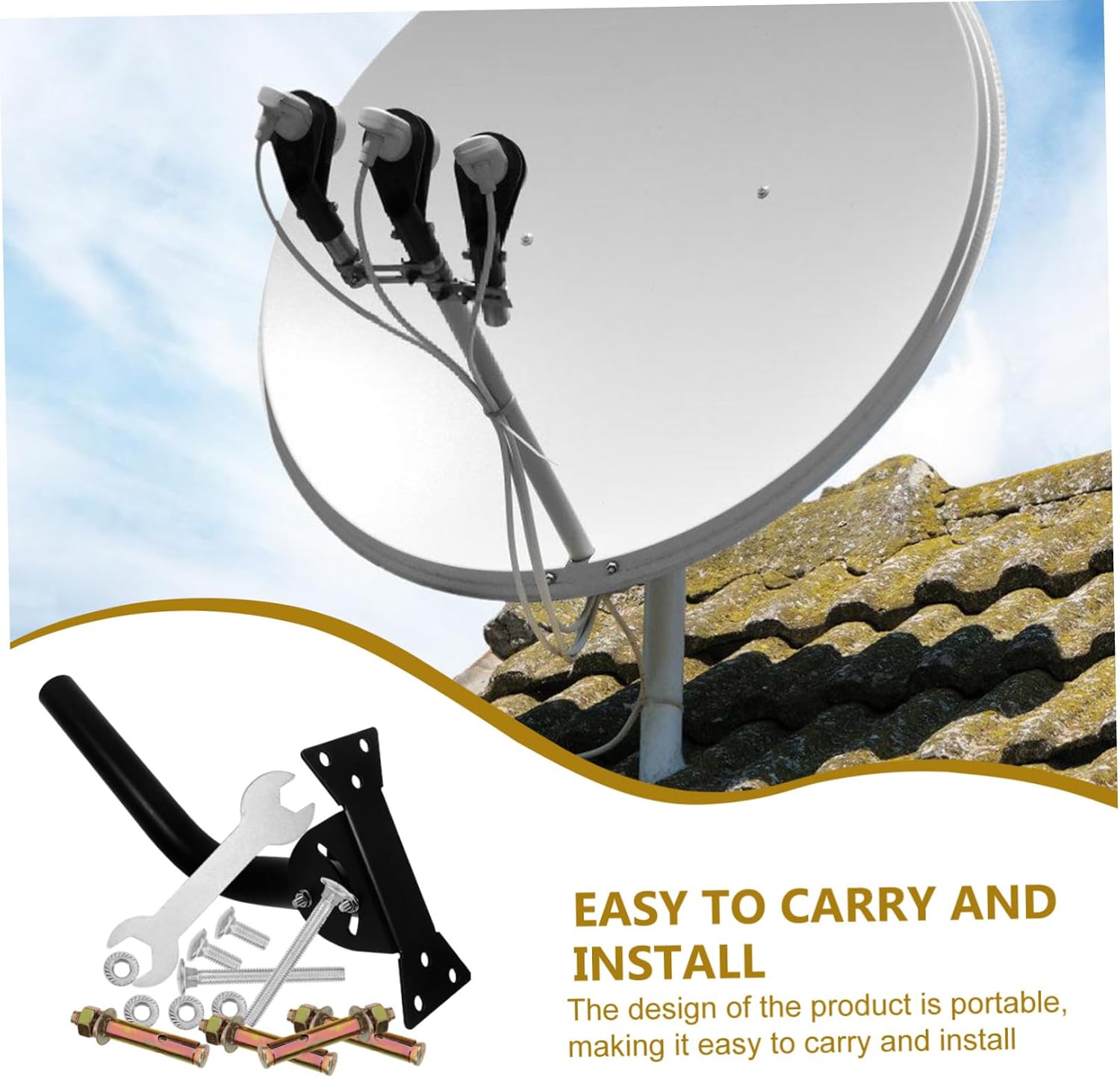 POPETPOP Rv Antenna Pole Mount Rack for Roof and Wall Installation