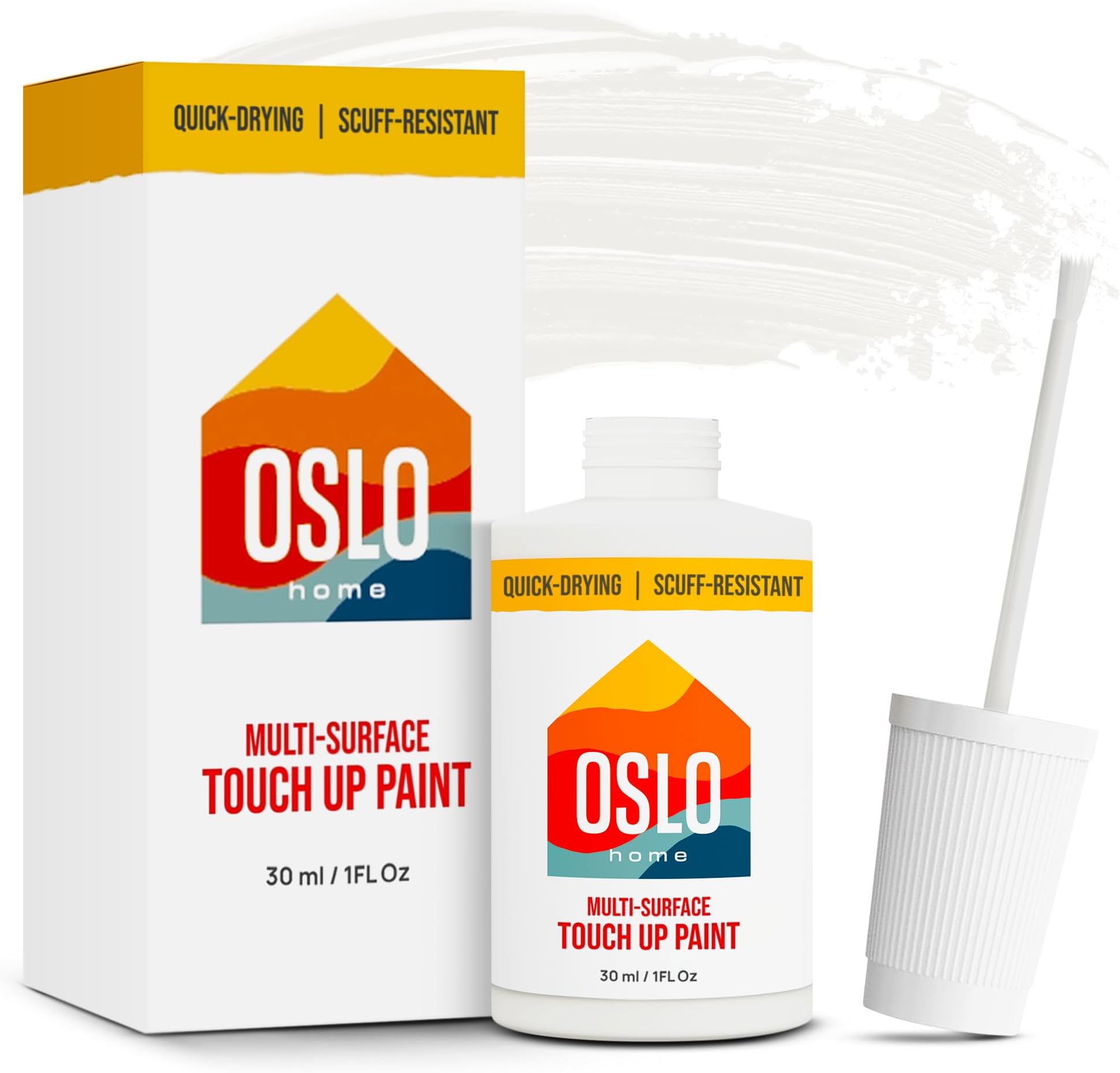 Touch Up Paint, True White, 1oz, Matte, w/brush in bottle, Quick drying, for Home repairs, Kitchen Cabinets, Furniture